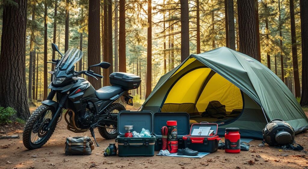 motorcycle camping gear