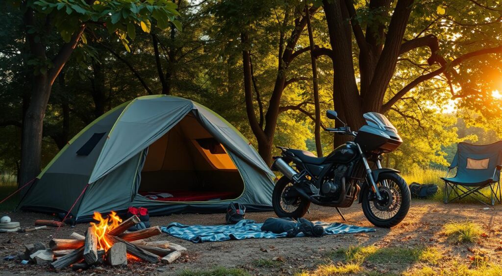 tips for staying comfortable while motorcycle camping