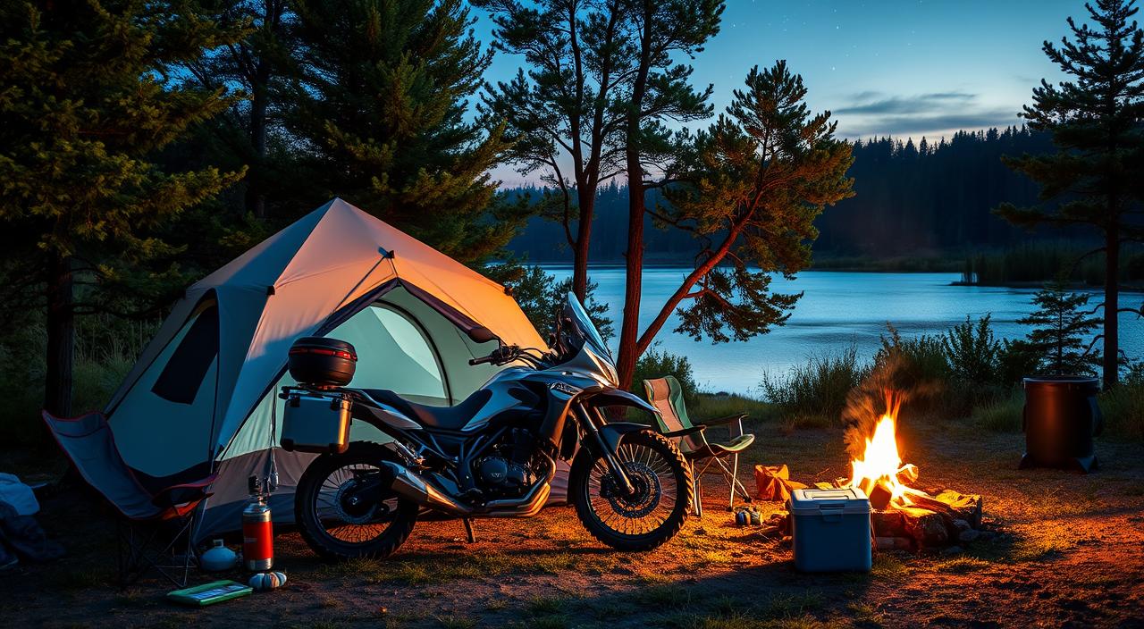 tips for staying comfortable while motorcycle camping